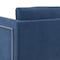 Armen Living Heritage Blue Fabric Upholstered Accent Chair with Brushed Stainless Steel Legs LCHT1BLUE - alternate 2